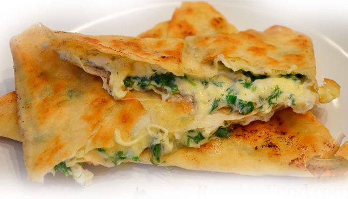 Ёка с зеленью из лаваша