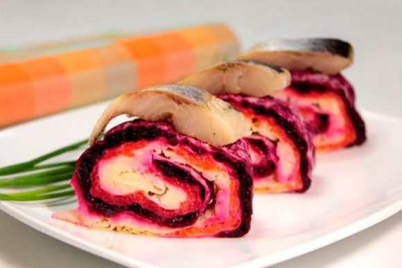 Сельдь под шубой в лаваше