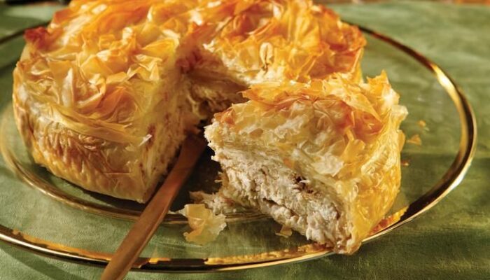 Банановый греческий пирог из теста фило