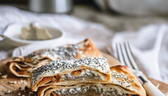 Маковый рулет из теста фило