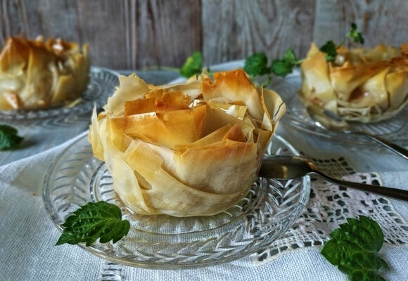 Яблоки в тесте фило