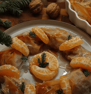 Рождественский венок из теста Фило (видео)