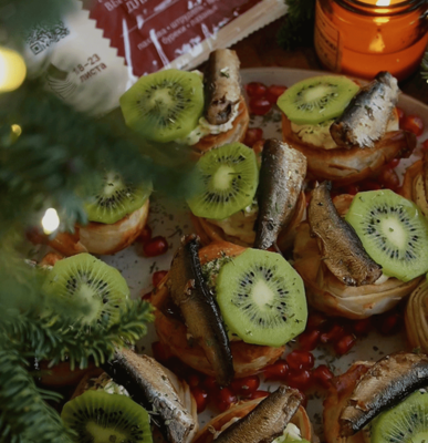 Новогодние тарталетки из теста Фило (видео)